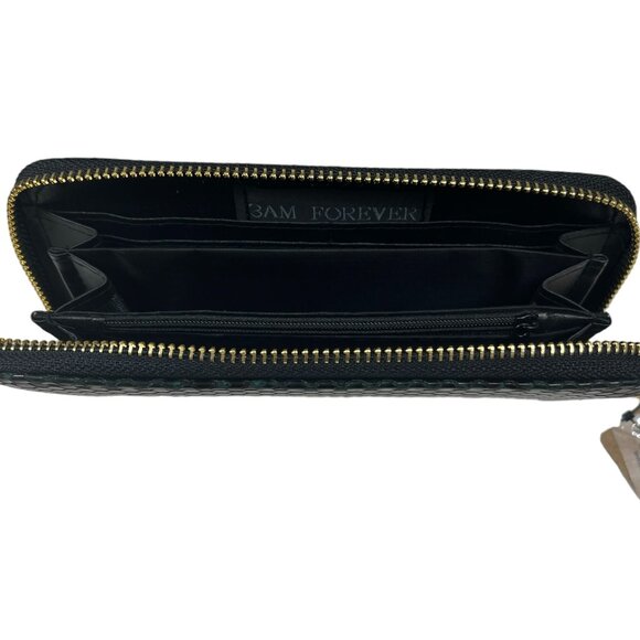 Snake Print Wallet / Python / Zip Around / Green & Black - NWT - Picture 4 of 7